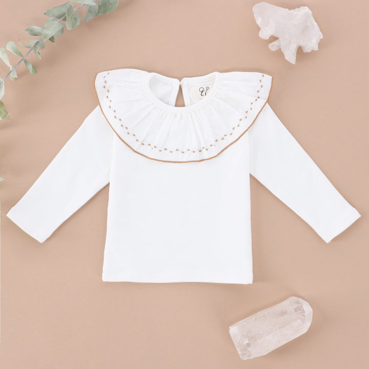 BLUSA CUELLO OLANES MANGA LARGA