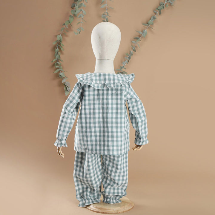 PIJAMA CUADROS MENTA