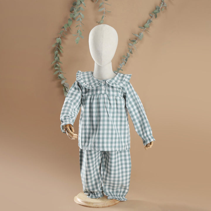 PIJAMA CUADROS MENTA